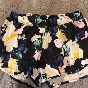 Multicolored floral athletic shorts